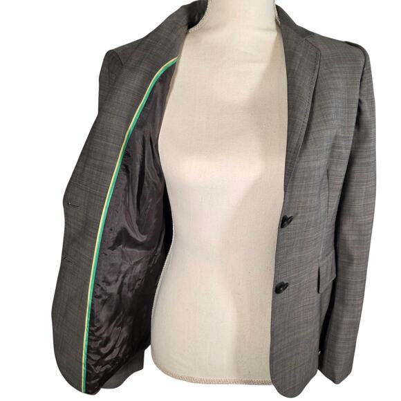 J.Crew Wool Blazer • Women’s 6 • Gray • Lined Two-Button Career Jacket - Picture 4 of 8